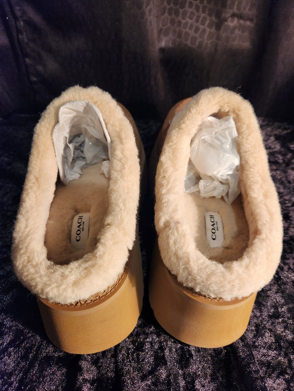 Coach Cecelia Clog Platforms with shearling lining - Picture 3 of 11